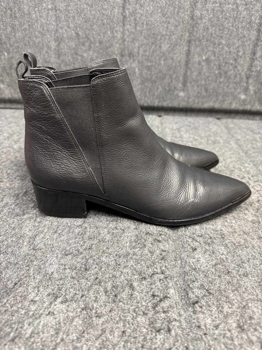Marc Fisher YALE Black Pointed Leather Booties - Picture 8 of 11